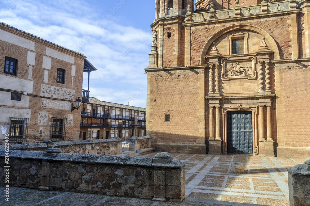 church of Christ in the main square of the Middle Ages in the town of San Carlos del Valle, Ciudad Real, Spain