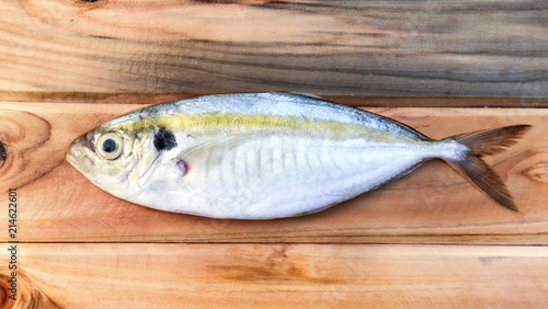 Fresh yellow stripe trevally fish.