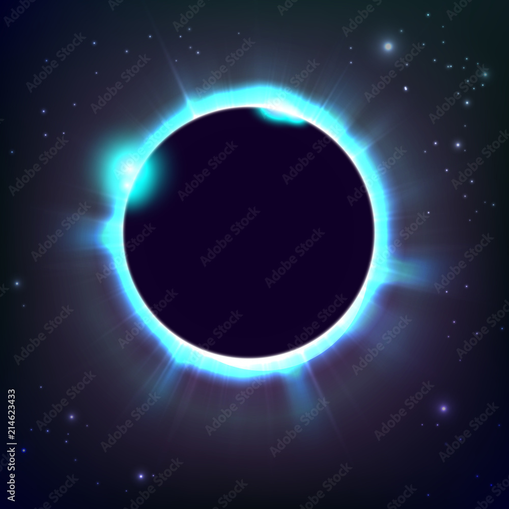 Sun eclipse cosmic vector illustration