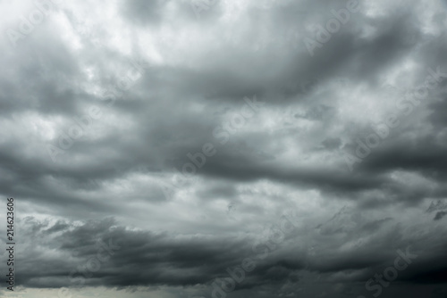 Motion of dark sky and black clouds, Dramatic cumulonimbus cloud