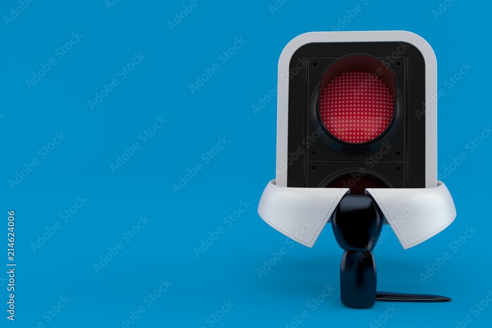 Business collar with red traffic light