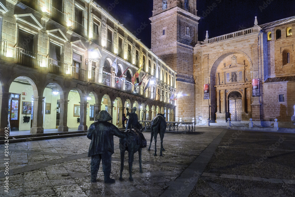 main square in the town of Villanueva de Los Infantes, in Spain.