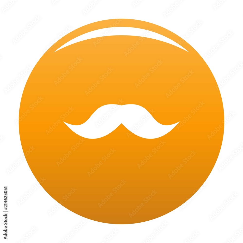 English mustache icon. Simple illustration of english mustache vector icon for any design orange English mustache icon. Simple illustration of english mustache vector icon for any design orange