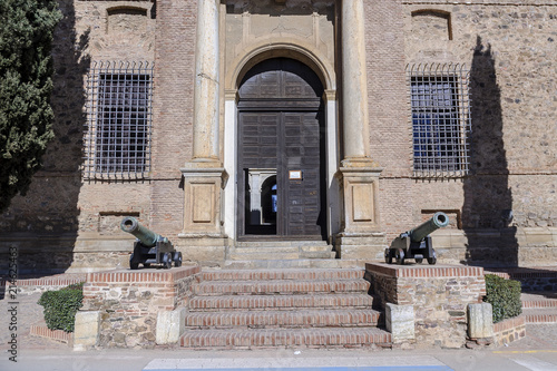 facade of the former palace of the Marquis of Santa Cruz, today converted into the public archive of the Spanish navy in the town of El Viso Del Marques in the Spanish province of Ciudad Real.