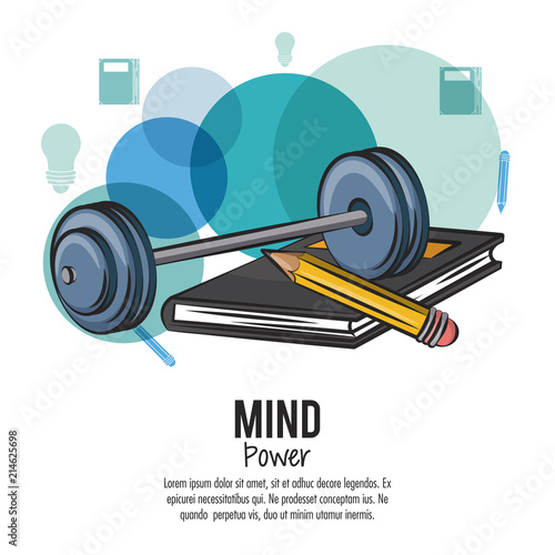 Mind power and intelligence cartoons elements vector illustration graphic design