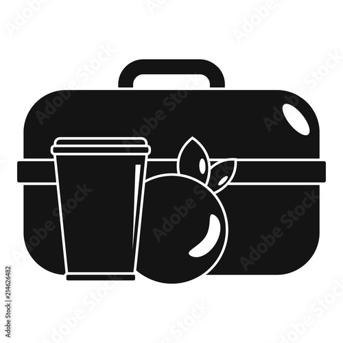 Apple lunch box icon. Simple illustration of apple lunch box vector icon for web design isolated on white background