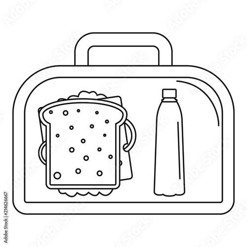 Lunch sandwich box icon. Outline illustration of lunch sandwich box vector icon for web design isolated on white background