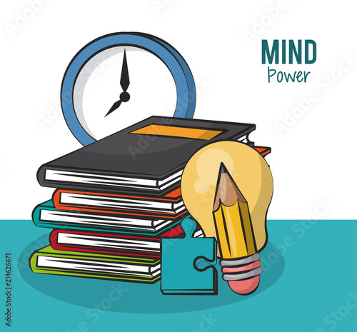 Mind power and intelligence cartoons elements vector illustration graphic design