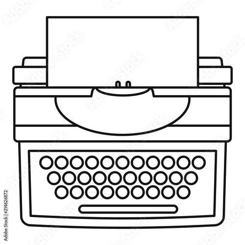 New typewriter icon. Outline illustration of new typewriter vector icon for web design isolated on white background