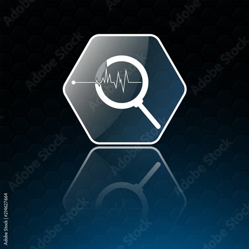 illustration silhouette,magnifying glass blue icon isolated on blue background,magnifying glass is important equipment for scientists and doctor used for research and experimentation