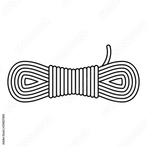 Hiking rope icon. Outline illustration of hiking rope vector icon for web design isolated on white background