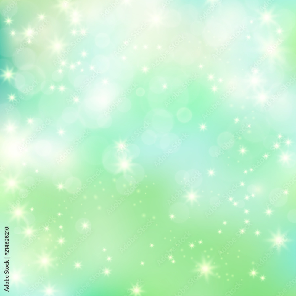 Green, fresh eco friendly sparkling vector background. Mown grass, young leaves tint for spring theme posters. Magical atmosphere, blurred sundogs, fresh, clean theme. Turquoise misty soft shine. Green, fresh eco friendly sparkling vector background. Mown grass, young leaves tint for spring theme posters. Magical atmosphere, blurred sundogs, fresh, clean theme. Turquoise misty soft shine.