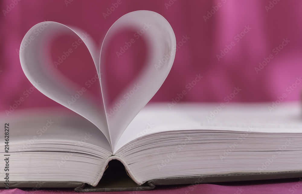 Open book with heart shape Open book with heart shape