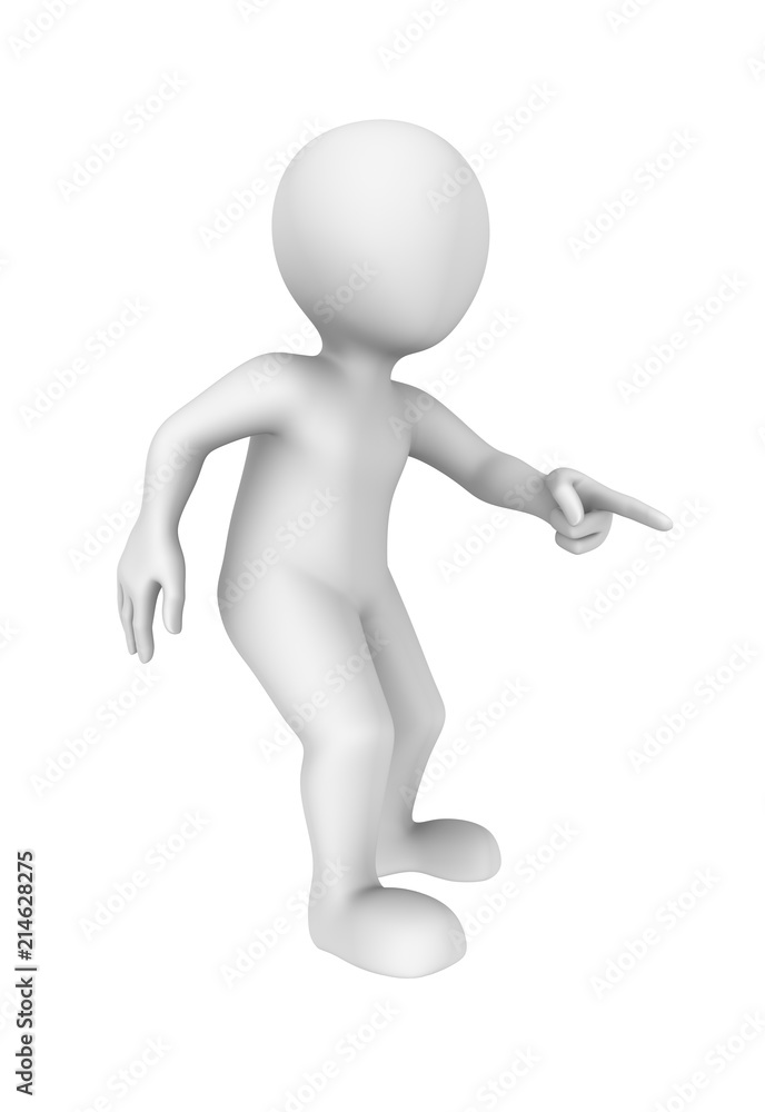 3d abstract man pointing finger down. 3d illustration 3d abstract man pointing finger down. 3d illustration