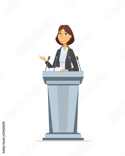 Female politician - cartoon people character isolated illustration