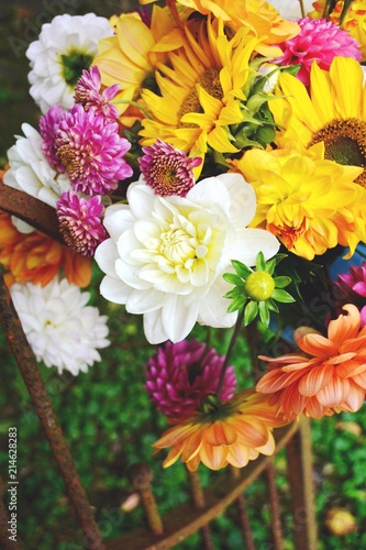 Blumenstrauß - Dahlien - Grußkarte 