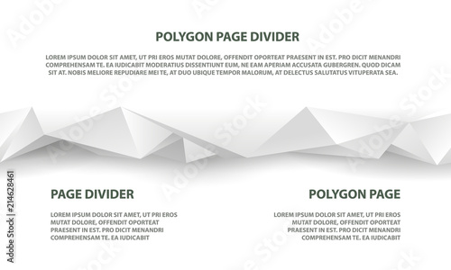 White polygonal seamless divider for website and landing page template.