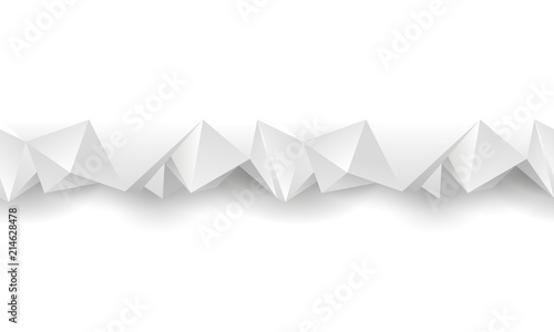 White polygonal seamless divider for banner, site, lending page.