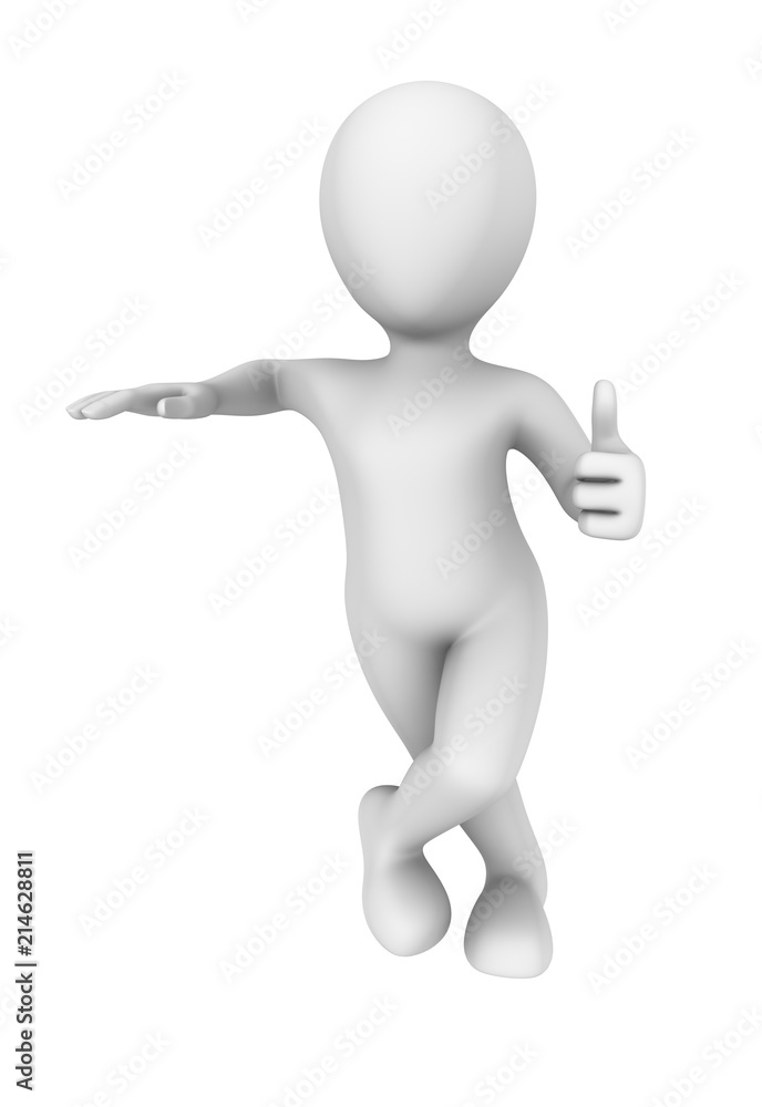 3d man shows thumbs up gesture. 3d illustration 3d man shows thumbs up gesture. 3d illustration