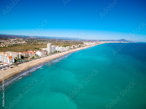 Pe  iscola desde el aire. Pueblo de Castellon en la Comunidad Valenciana  Espa  a. Fotografia con Drone