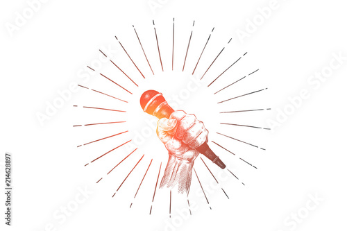 Propaganda, politics, debate, meeting concept. Hand drawn isolated vector.