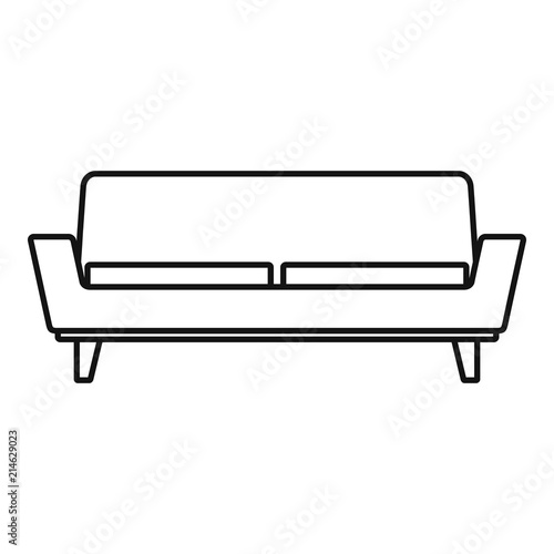 Soft sofa icon. Outline illustration of soft sofa vector icon for web design isolated on white background