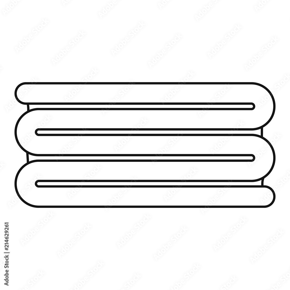 Stacked towel icon. Outline illustration of stacked towel vector icon for web design isolated on white background Stacked towel icon. Outline illustration of stacked towel vector icon for web design isolated on white background
