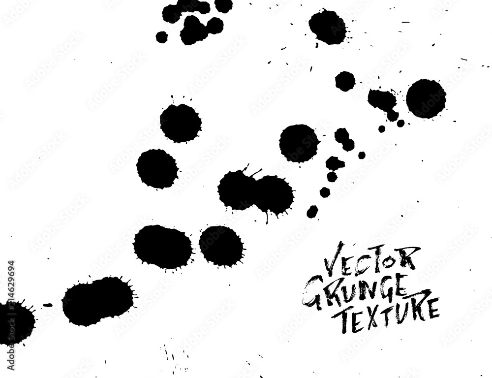 Handdrawn grunge texture. Abstract ink drops background. Black and white grunge illustration. Vector watercolor artwork pattern. Handdrawn grunge texture. Abstract ink drops background. Black and white grunge illustration. Vector watercolor artwork pattern.
