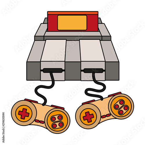 Retro videogame console vector illustration graphic design