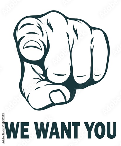 We want you. Vector photo
