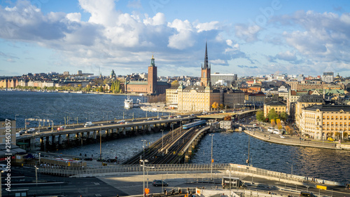 Cityscapes of Stockholm, Sweden with view of Gamla Stan