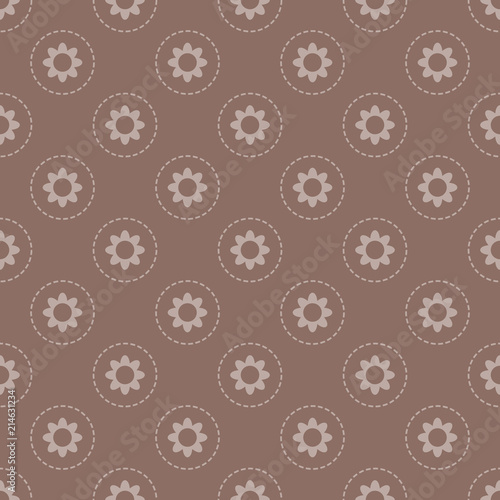 Cute seamless subtle vector pattern with fun flowers