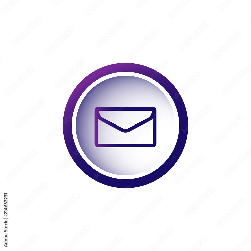 Flat icon of letter in violet circle. Purple icon Isolated on white. Vector illustration. Flat icon of letter in violet circle. Purple icon Isolated on white. Vector illustration.