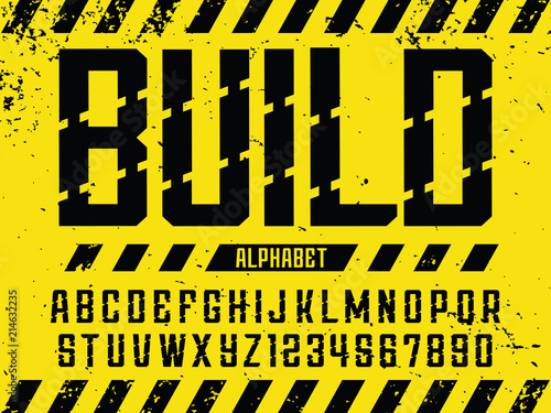 Modern professional vector alphabet build. Custom typeface