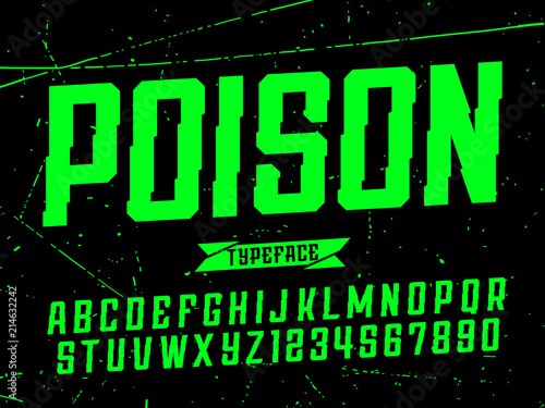 Modern professional vector alphabet poison. Custom typeface