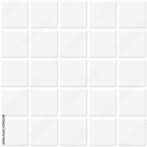 White Tiles Seamless Texture. Abstract Vector Background
