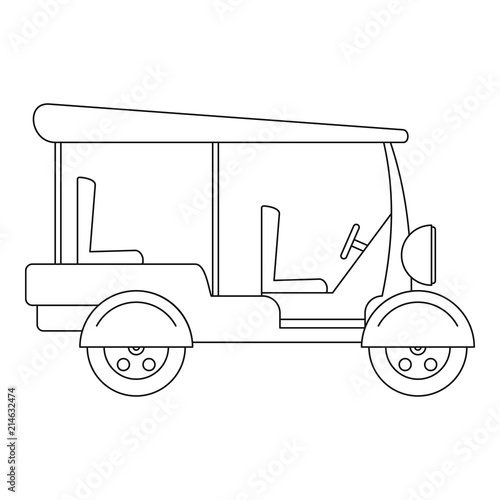 Taxi rickshaw icon. Outline illustration of taxi rickshaw vector icon for web design isolated on white background