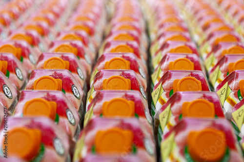 Wallpaper Mural Fruit juices on store shelves in supermarket. Torontodigital.ca