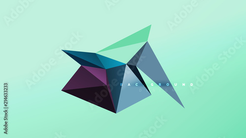 Abstract background - geometric origami style shape composition  triangular low poly design concept. Colorful trendy minimalistic illustration