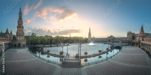 Spain Square in Maria Luisa Park of Seville, Spain