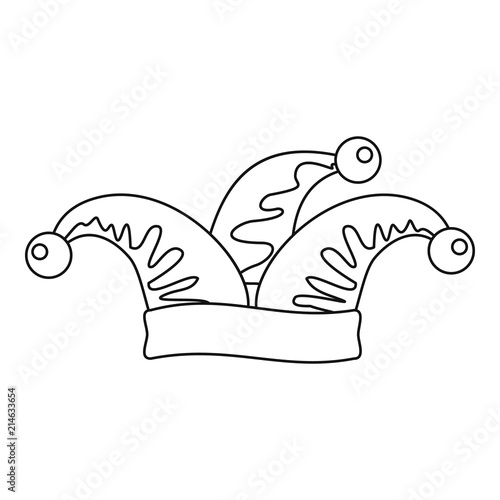 Jester icon. Outline illustration of jester vector icon for web design isolated on white background