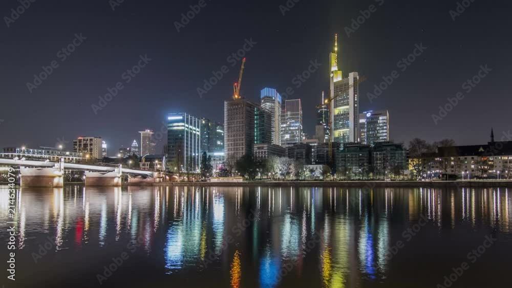 Hyper lapse/time lapse sequence of Frankfurt am Main at night Hyper lapse/time lapse sequence of Frankfurt am Main at night