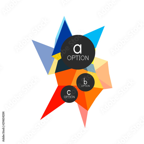 Free Download Abstract colorful geometric option infographics design template with sample abc options. Abstract background for business presentation or information banner - GFXLoad