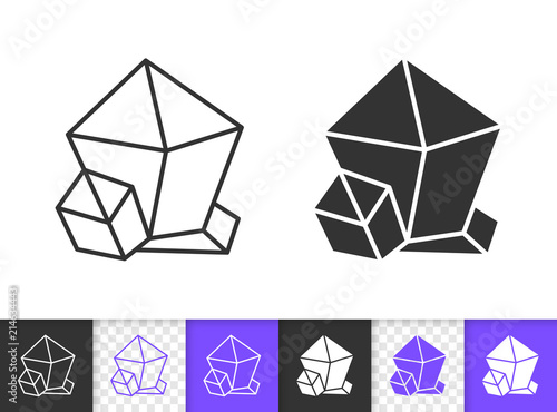 Crystal simple black line vector icon