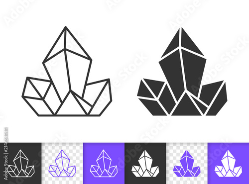 Crystal simple black line vector icon