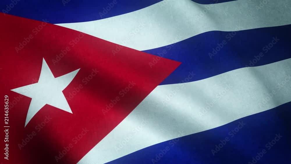 Realistic flag of Cuba waving with highly detailed fabric texture. Realistic flag of Cuba waving with highly detailed fabric texture.