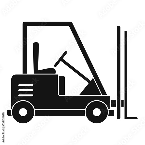 Forklift icon. Simple illustration of forklift vector icon for web design isolated on white background photo