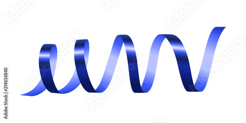 Horizontal blue serpentine mockup. Realistic illustration of horizontal blue serpentine vector mockup for web design isolated on white background