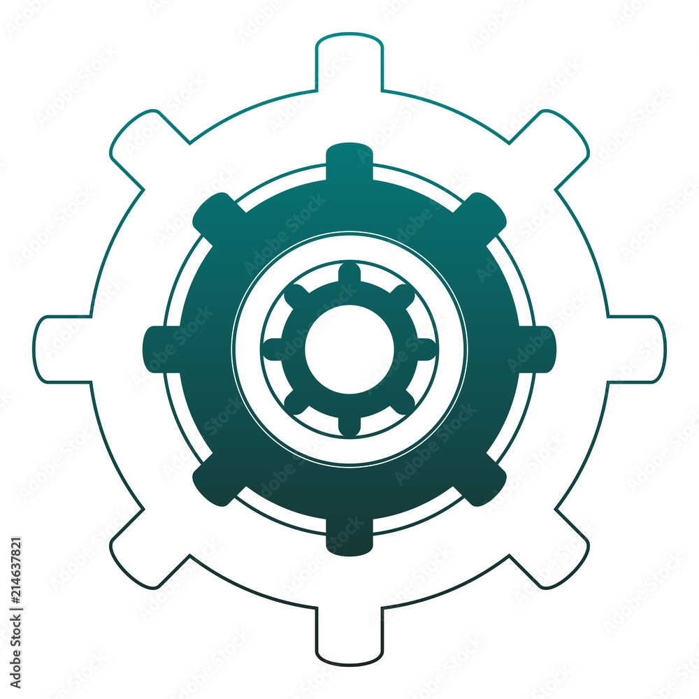 Obraz premium Gears working symbol vector illustration graphic design