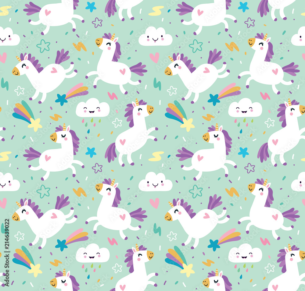 Sweet pattern with unicorns